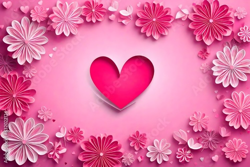 pink heart with flowers  
Created using generative AI tools