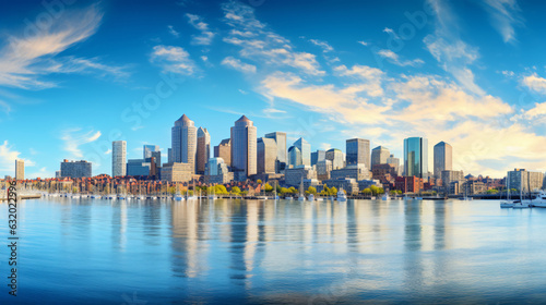 Fotografiet Boston city Beautiful Panorama view