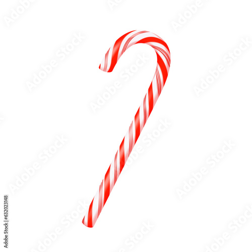 Vector vector candy cane with red stripes isolated on white realistic vector.