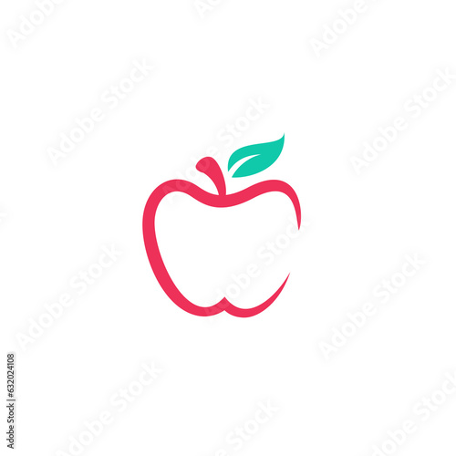 Apple Logo Symbol Line Style. Apple Icon vector