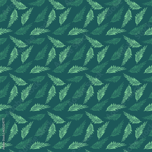 Vector illustration of seamless pattern in green 