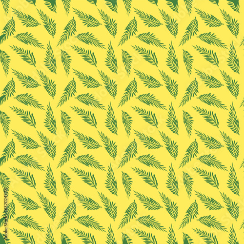 Vector illustration of seamless pattern in green yellow 