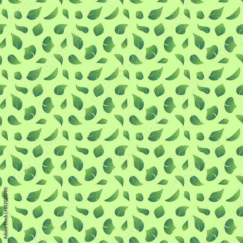 Vector illustration of seamless pattern in light green