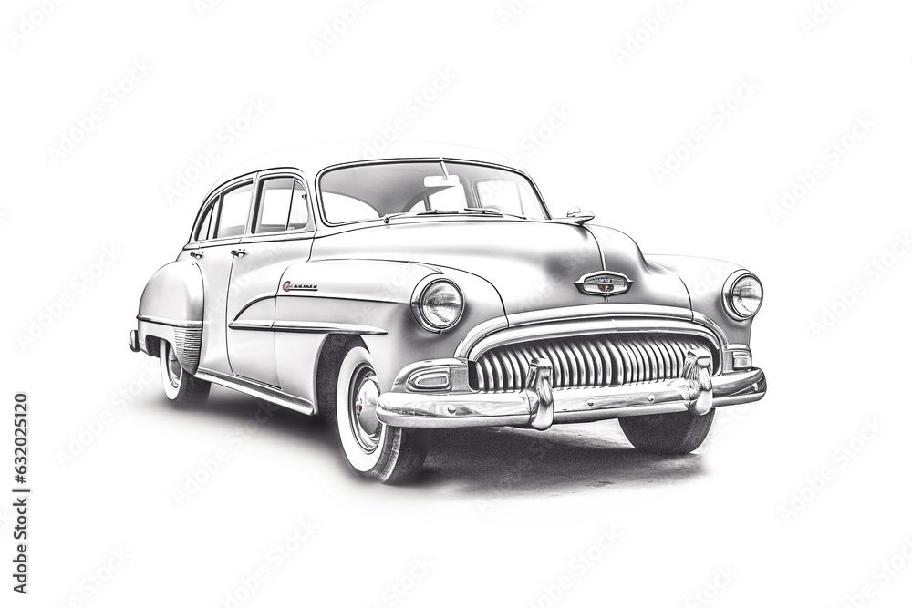Classic retro vintage car illustration