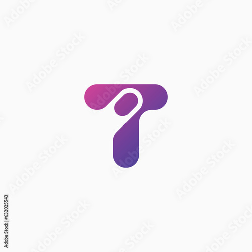Abstract Digital  T Touch Finger Logo Design