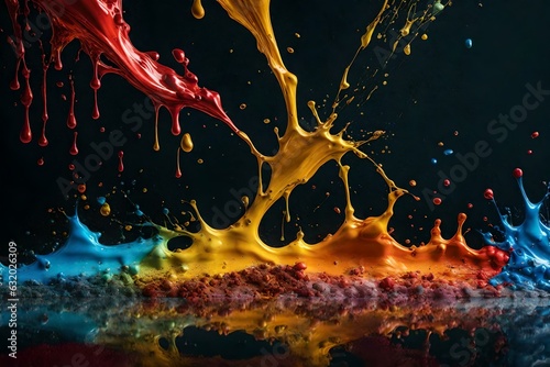 red and yellow splashes Created using generative AI tools