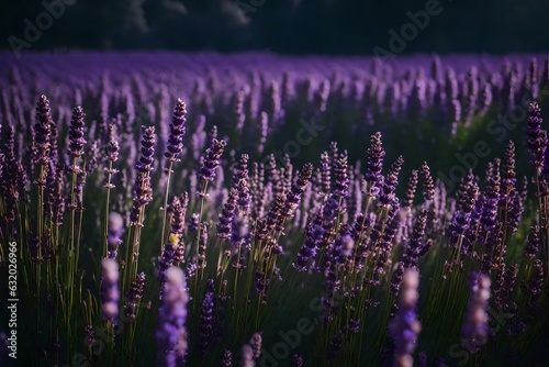 purple lavender field  Created using generative AI tools