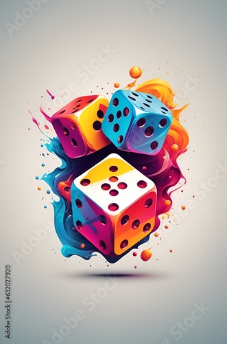 Colorful minimalistic illustration of dice