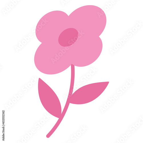 Drawing of pink flower for spring and summer season element, nature and garden decoration, forest, floral tattoo, flower sticker, cute girl logo, social media post, fabric print, fashion, accessory © PPCREATIVES