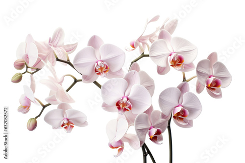 photorealistic close-up of orchids on white background isolated PNG