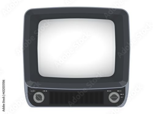 レトロなブラウン管テレビのベクターイラスト素材C　ベクター／透過PNG／JPEG