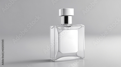 Men perfume white glass bottle advertising promotional mockup product closeup. Generative AI.