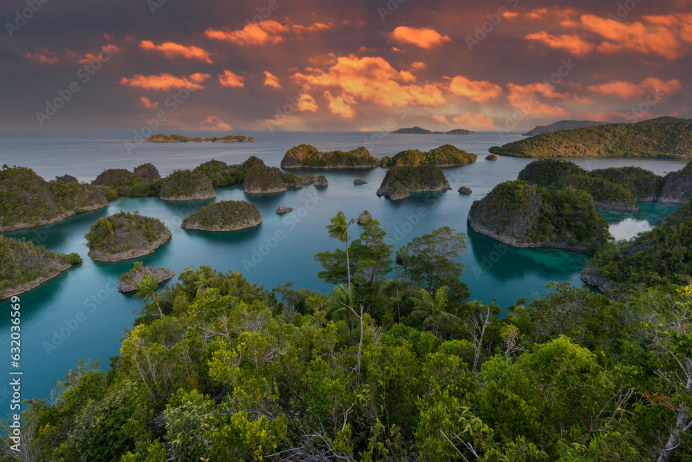 Indonesia superb sunset in Papua Raja-Ampat-Papua