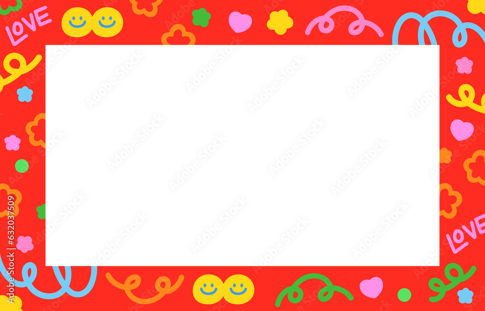 Illustration of doodles red frame for photo decoration, background, wallpaper, backdrop, name tag, banner, social media, rectangle ad template, photo booth, memo, sticky note, notepads, book cover Illustration of doodles red frame for photo decoration, background, wallpaper, backdrop, name tag, banner, social media, rectangle ad template, photo booth, memo, sticky note, notepads, book cover