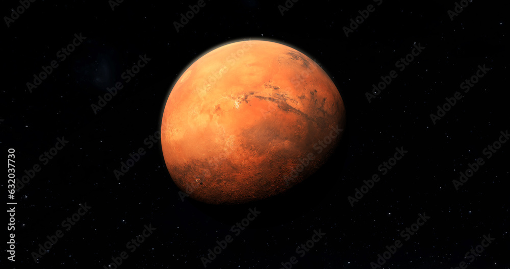 Red planet Mars in space.