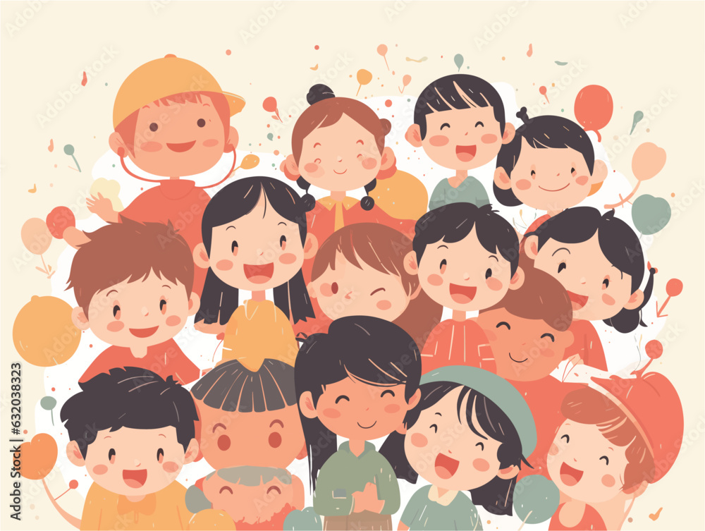 Children are playing happily on Children's Day Children are playing happily on Children's Day