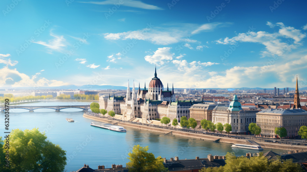 Budapest city Beautiful Panorama view
