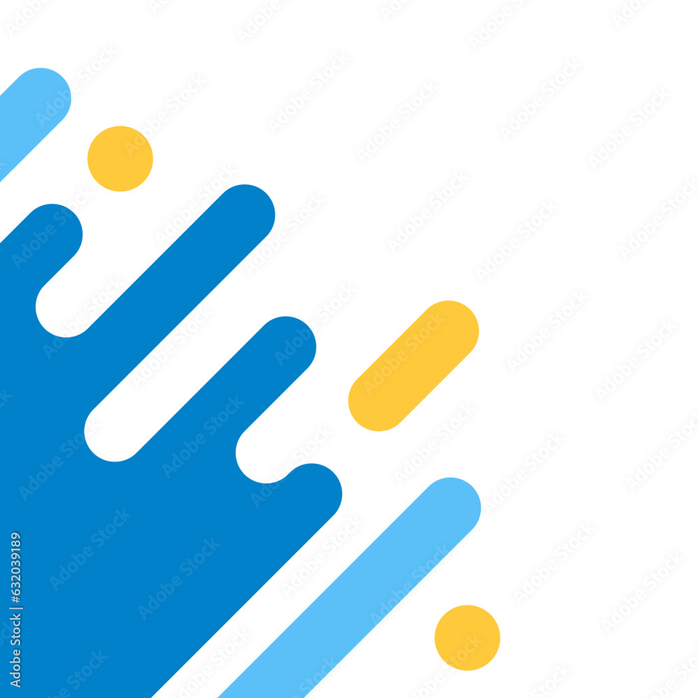 Blue and Yellow Geometric Rounded Corner