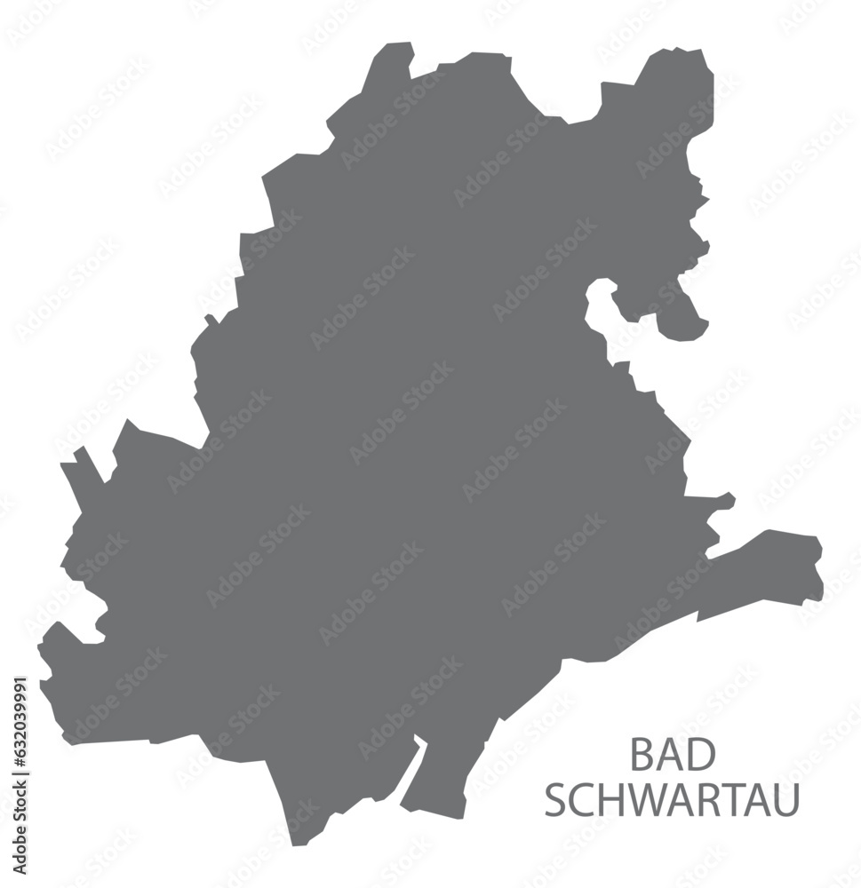 Obraz premium Bad Schwartau German city map grey illustration silhouette shape