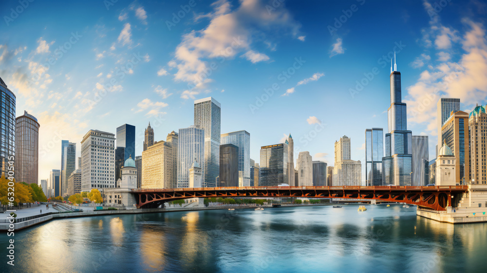 Chicago city Beautiful Panorama view