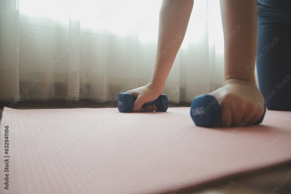 Close up image of attractive fit woman in gym Close up image of attractive fit woman in gym