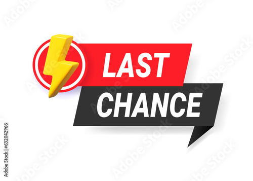 Last chance icon. Limited offer concept, countdown. Ribbon with a tag.