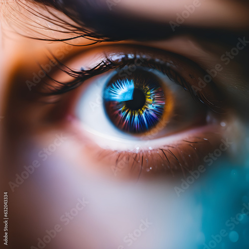 The iris, eye of a close up person