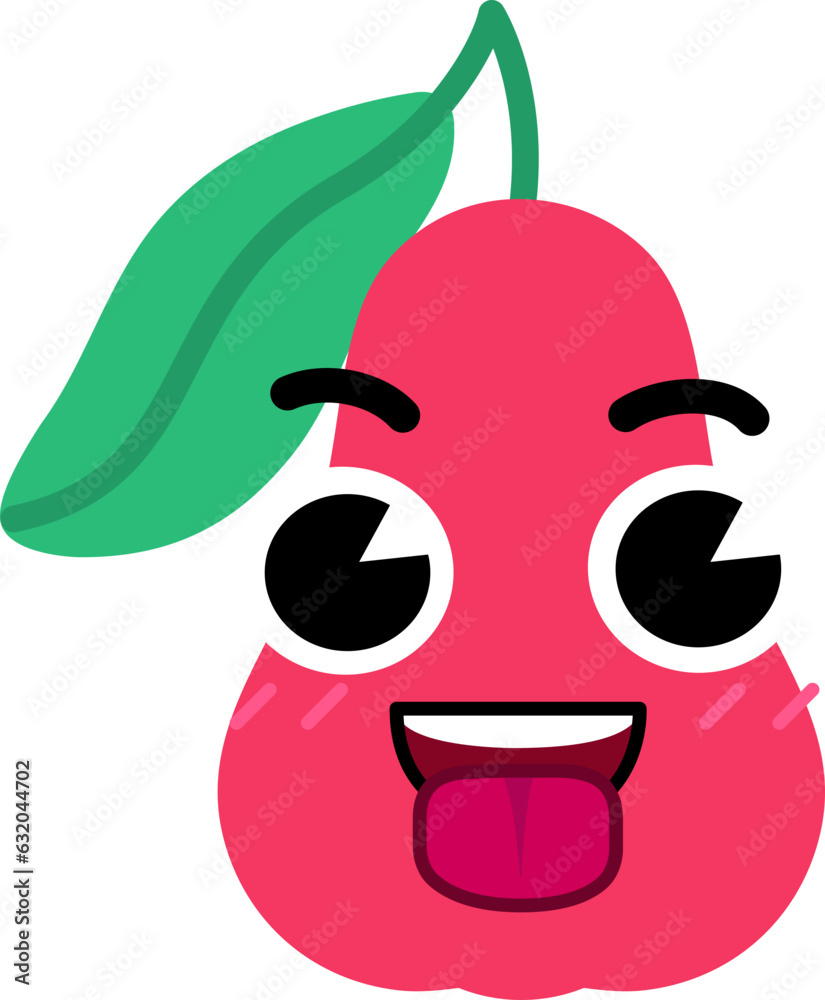Rose Apple Face Tongue Out Open Eye Rose Apple Face Tongue Out Open Eye