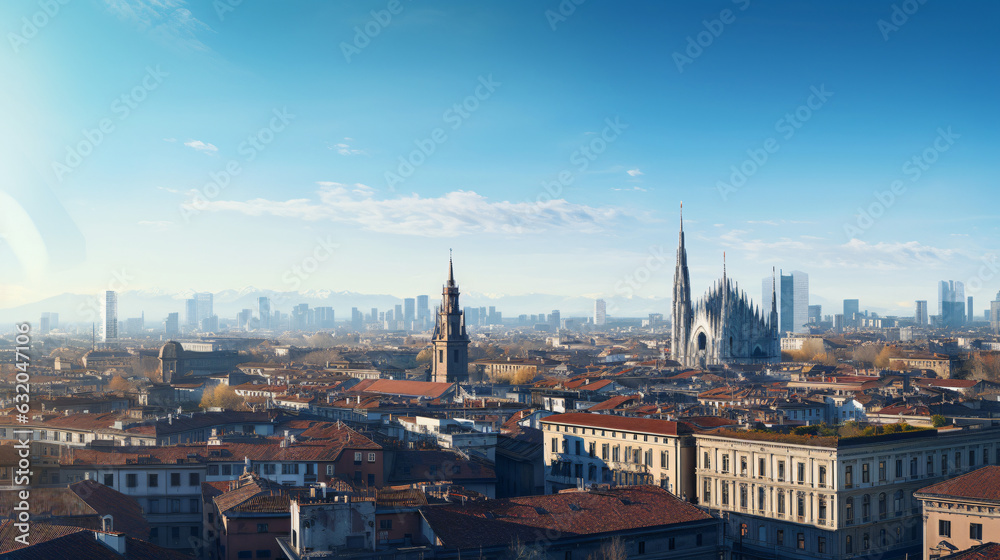 Milan city Beautiful Panorama view