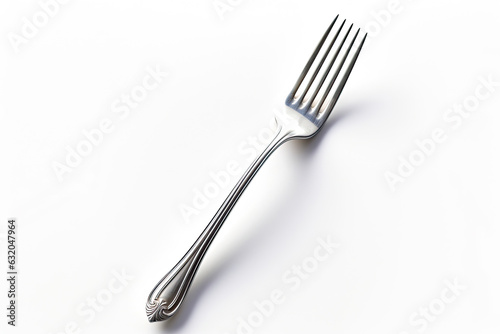 Fine Dining Silver Fork on White