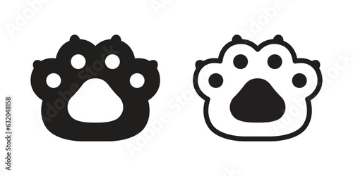 cat paw icon dog footprint vector kitten bear pet cartoon logo symbol character french bulldog illustration doodle design clip art