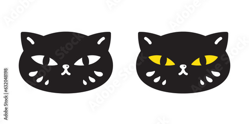 cat vector black kitten face head icon calico neko pet breed doodle cartoon character symbol stamp tattoo scarf illustration isolated design