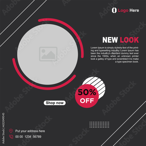 Digital business marketing marketing webinar social media post template. Editable minimal square banner template. Suitable for social media post and web internet ads