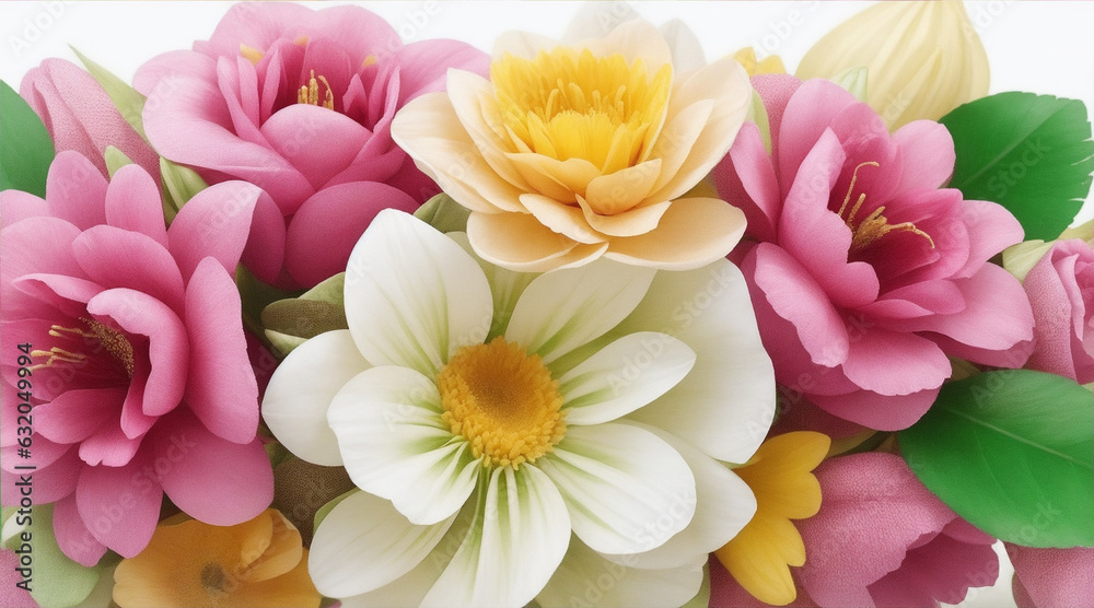 Beautiful decorative flowers. Generative AI.