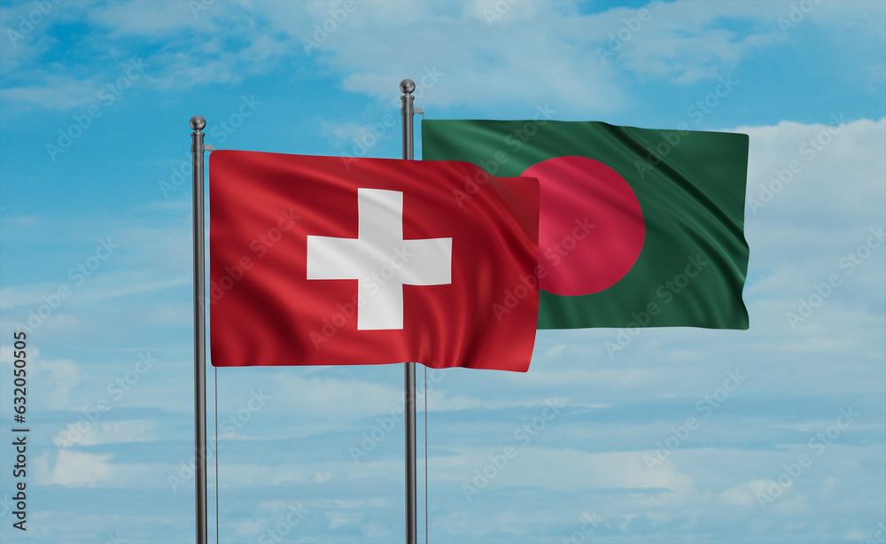 Bangladesh and Switzerland flag