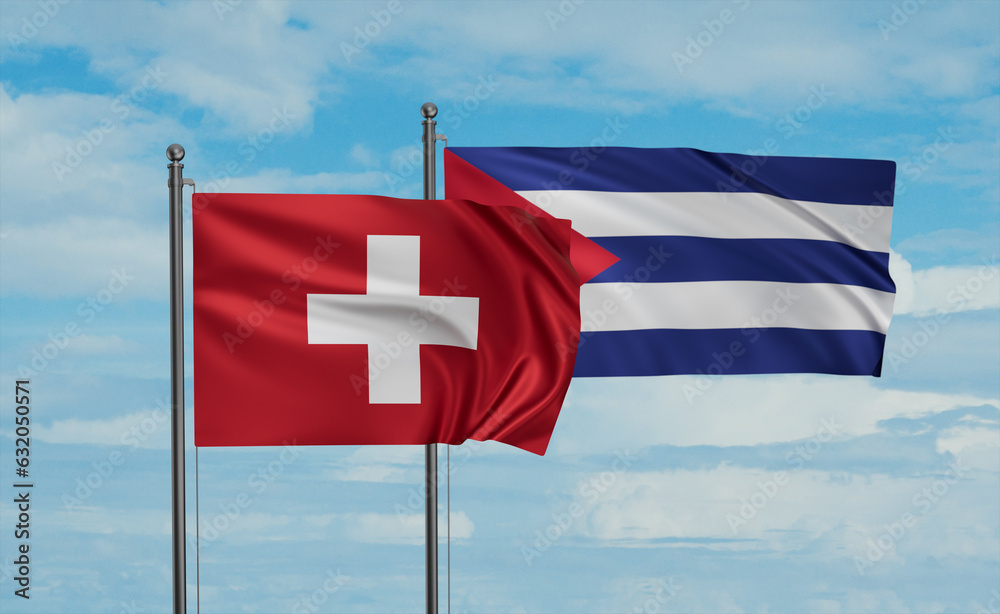 Cuba and Switzerland flag