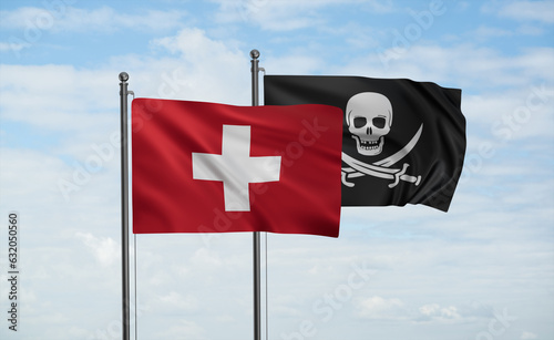 Pirate and Switzerland flag