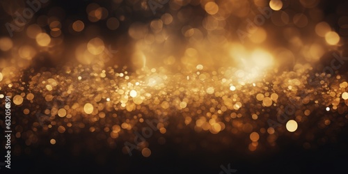 golden glitter lights grunge background, glitter defocused abstract Twinkly Lights and Stars Christmas Background, generative ai