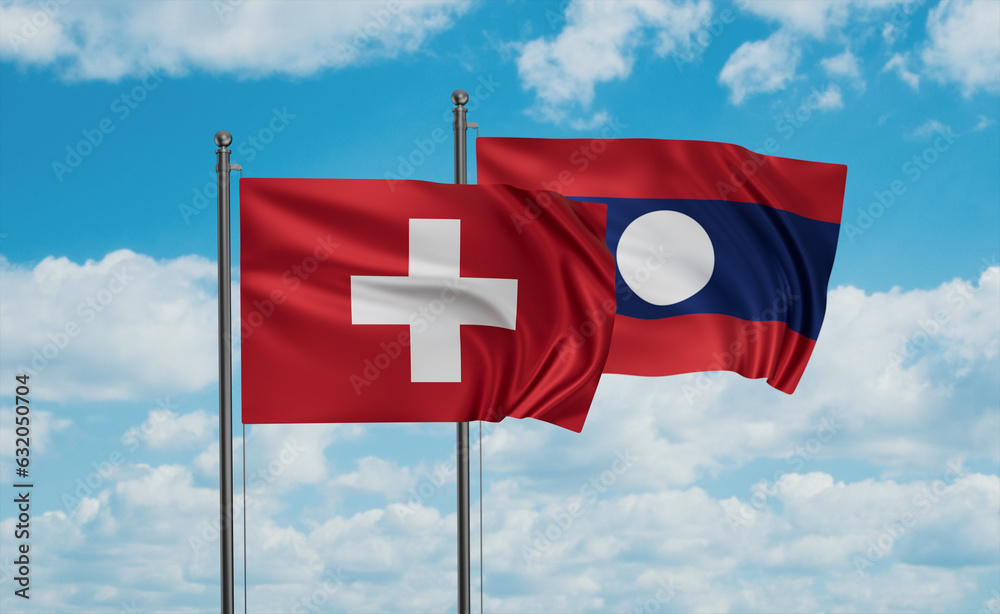 Laos and Switzerland flag