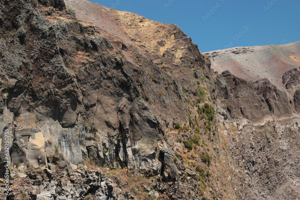 Mount Vesuvius detail on the caldera, Naples, Italy Mount Vesuvius detail on the caldera, Naples, Italy