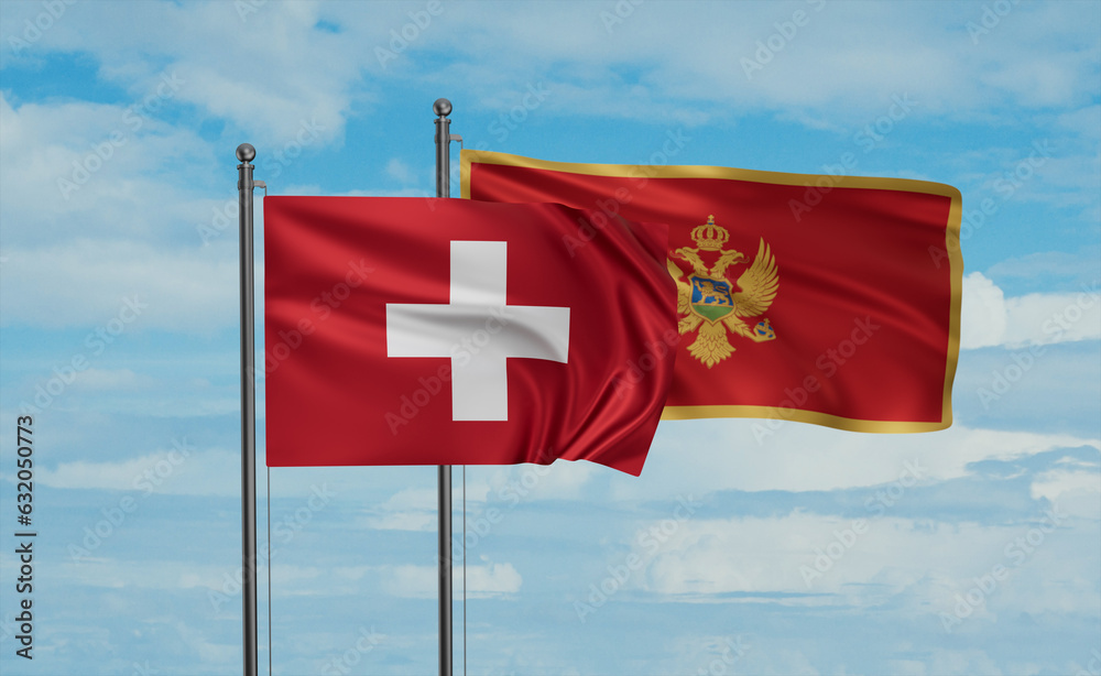 Montenegro and Switzerland flag