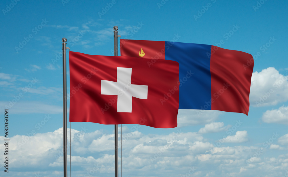Mongolia and Switzerland flag