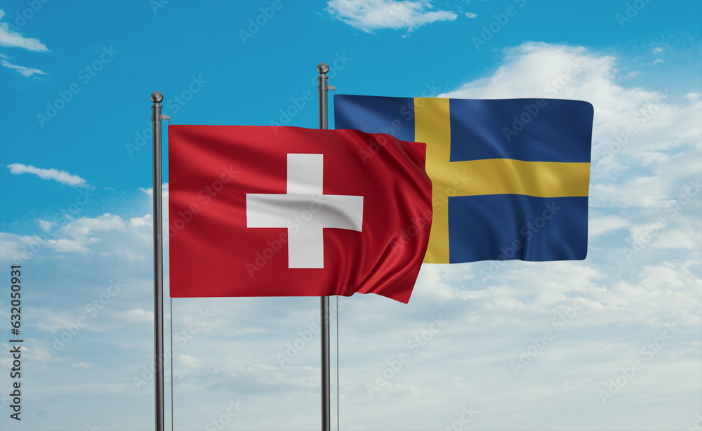 Sweden and Switzerland flag