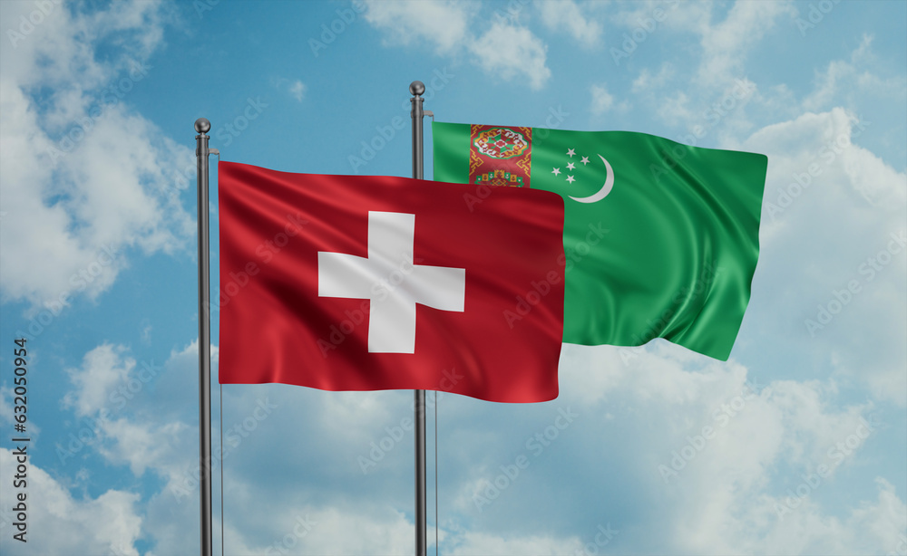 Turkmenistan and Switzerland flag