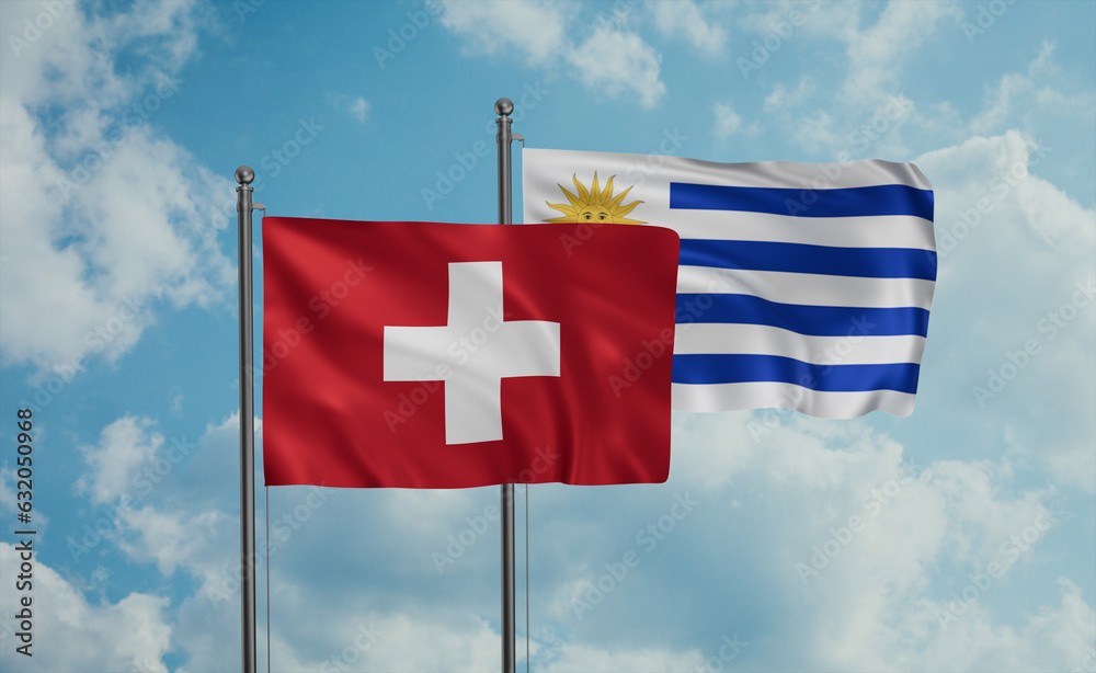 Uruguay and Switzerland flag