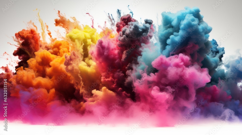 Set colorful cloud explosion game effect Isolated smoke element of gas explosion