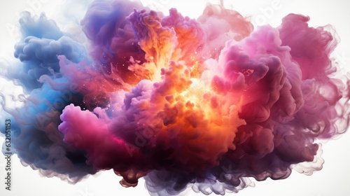 Set colorful cloud explosion game effect Isolated smoke element of gas explosion