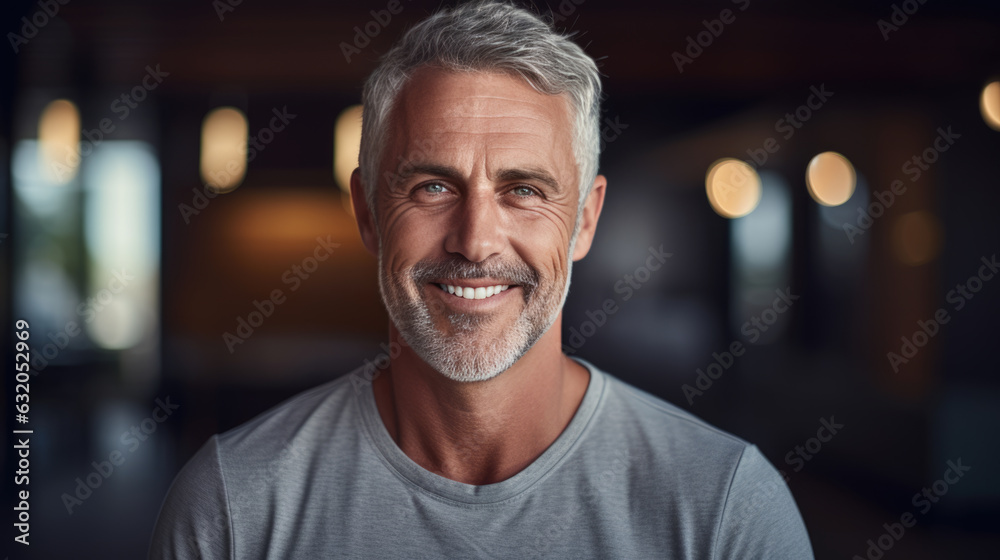 Middle-aged man smiles at the camera. Middle-aged man smiles at the camera.