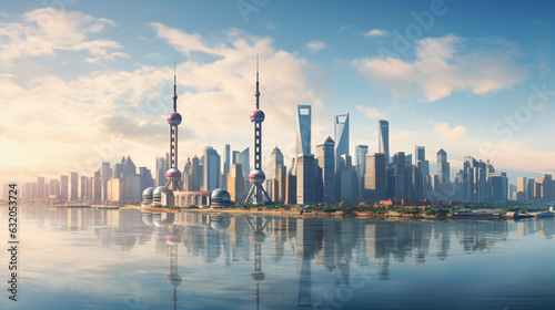 Shanghai city Beautiful Panorama view