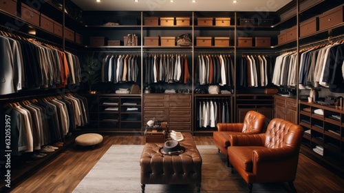 photo of a interior of a luxury male wardrobe